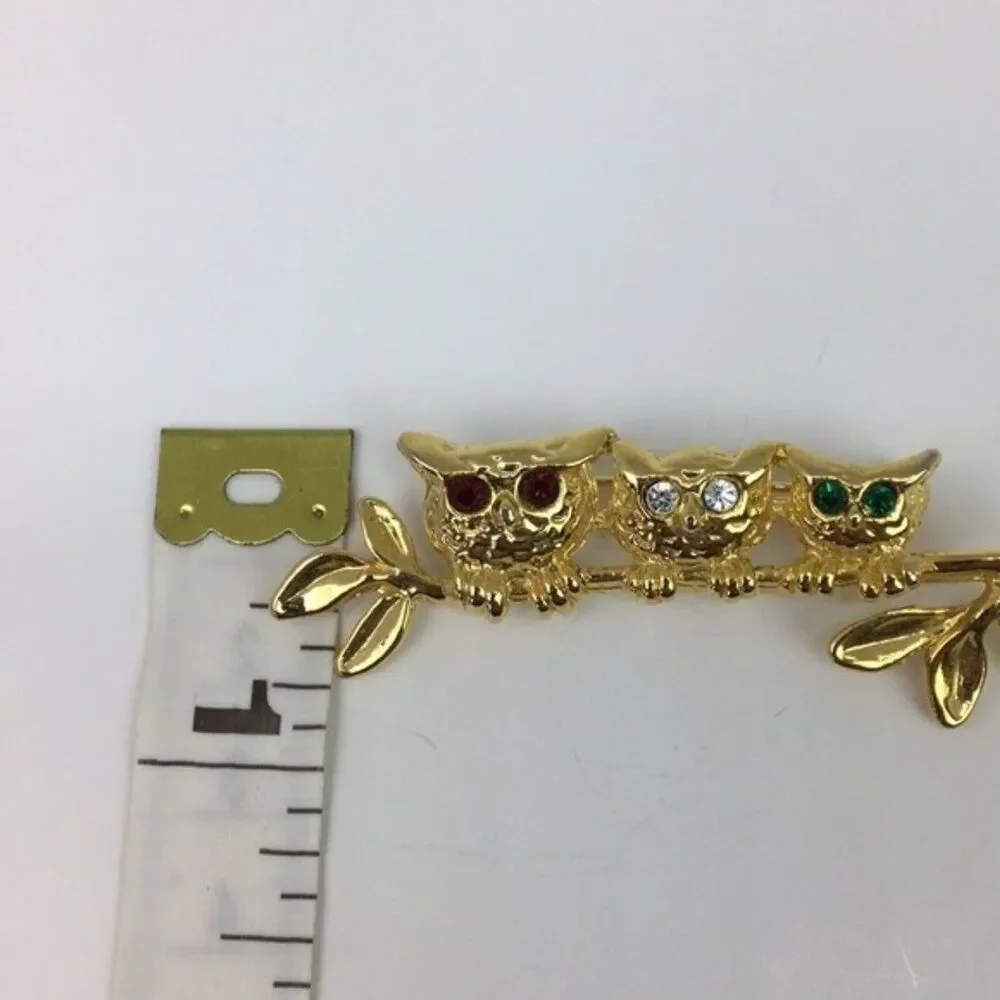 Vintage 1980s Owl Brooch Whimsical‎ Fairycore Cottage Grandmother Pin